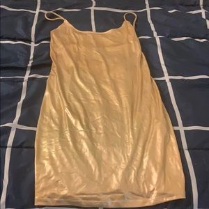 forever 21 gold bodycon shimmery dress